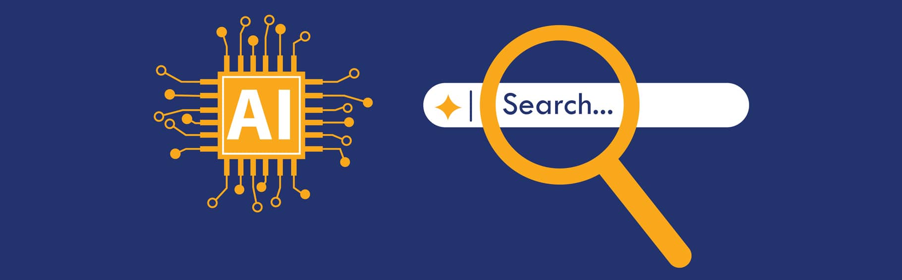 Mock-up graphic of an AI search bar.